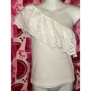 🤍 Old Navy Eyelet One-Shoulder Blouse